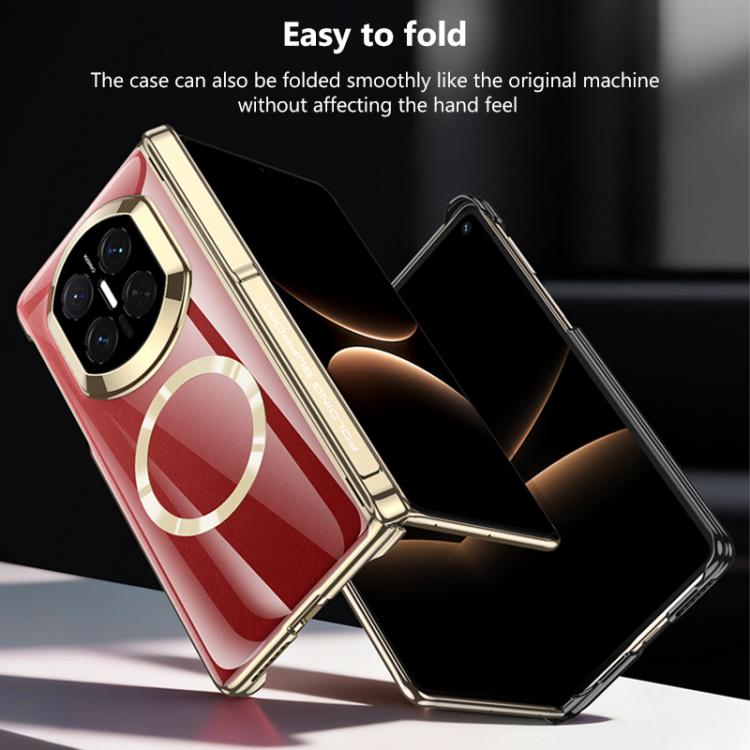 For Huawei Mate X7 GKK Dual Center Phantom Alloy Magnetic Ring Side Cover Phone Case