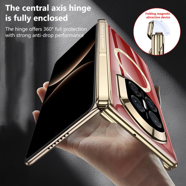 For Huawei Mate X7 GKK Dual Center Phantom Alloy Magnetic Ring Side Cover Phone Case