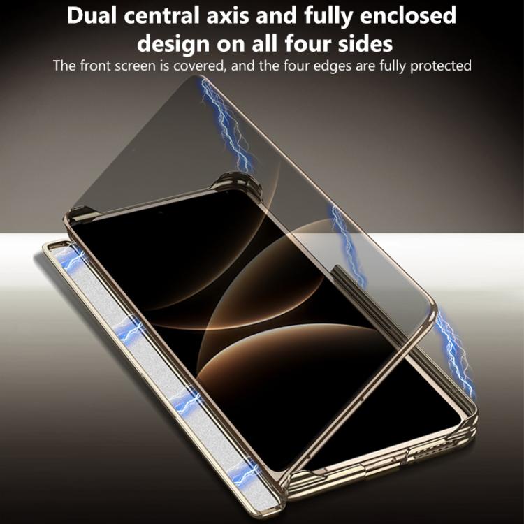For Huawei Mate X7 GKK Dual Center Phantom Alloy Magnetic Ring Side Cover Phone Case