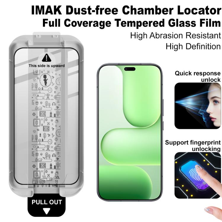 For Honor 600 Lite Global / X80i 5G imak Dust-free Chamber Locator Full Coverage Tempered Glass Film
