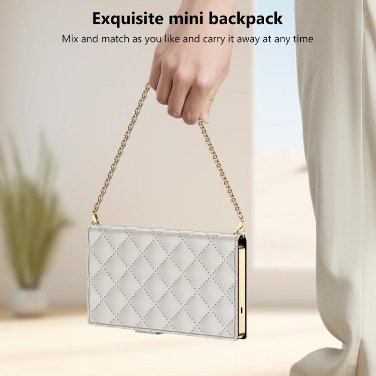 For Samsung Galaxy S26 Ultra 5G GKK Plating Diamond Texture Leather Phone Case With Crossbody Chain