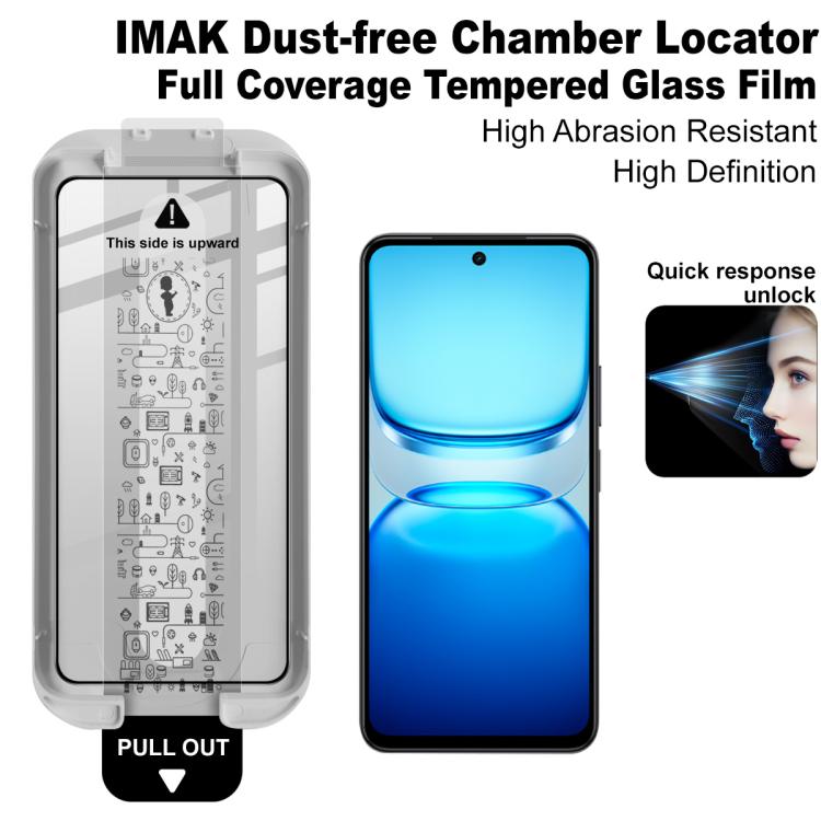 For vivo iQOO Z10x imak Dust-free Chamber Locator Full Coverage Tempered Glass Film