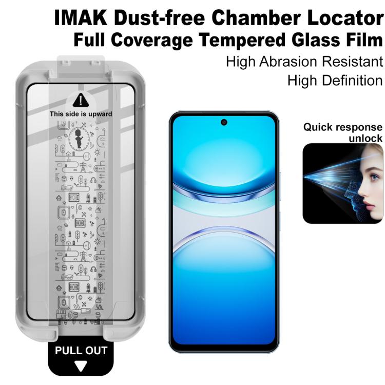 For vivo Y300t / Y300i imak Dust-free Chamber Locator Full Coverage Tempered Glass Film