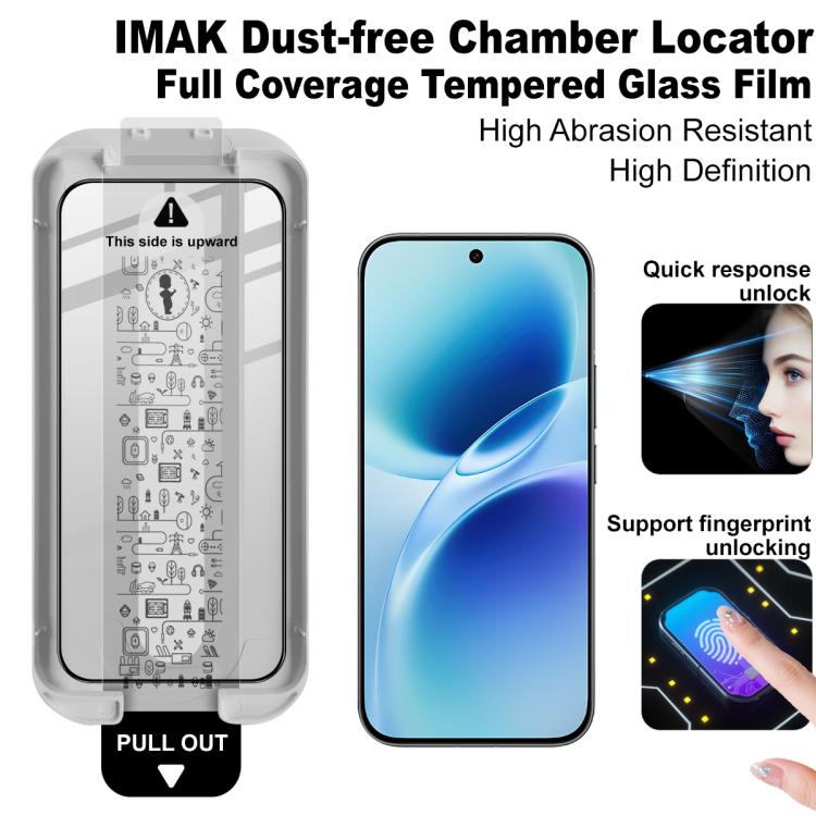 For vivo V70 5G / V70 Elite 5G imak Dust-free Chamber Locator Full Coverage Tempered Glass Film