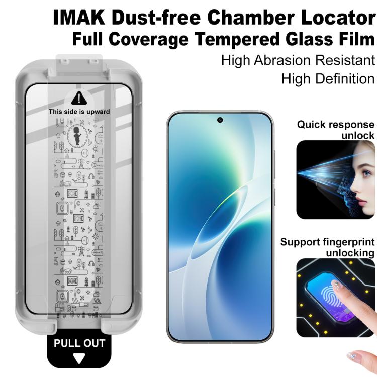 For vivo X300s imak Dust-free Chamber Locator Full Coverage Tempered Glass Film
