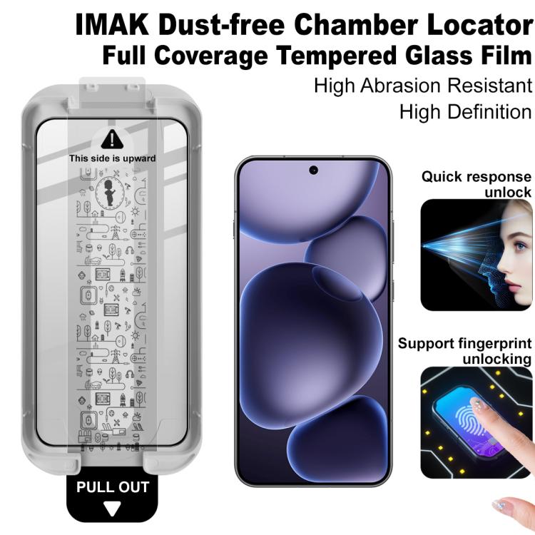 For OPPO Find X8s imak Dust-free Chamber Locator Full Coverage Tempered Glass Film