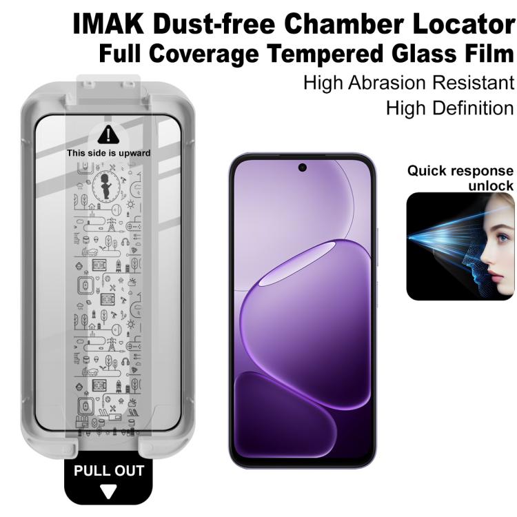 For OPPO A6c 4G imak Dust-free Chamber Locator Full Coverage Tempered Glass Film