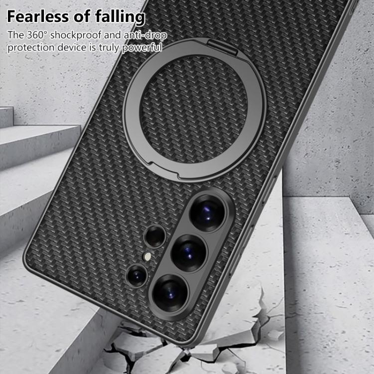 For Samsung Galaxy S26 Ultra 5G GKK Metal Paint Skin Feel Leather Magnetic Phone Case With Rotating Holder, Not Included Pen