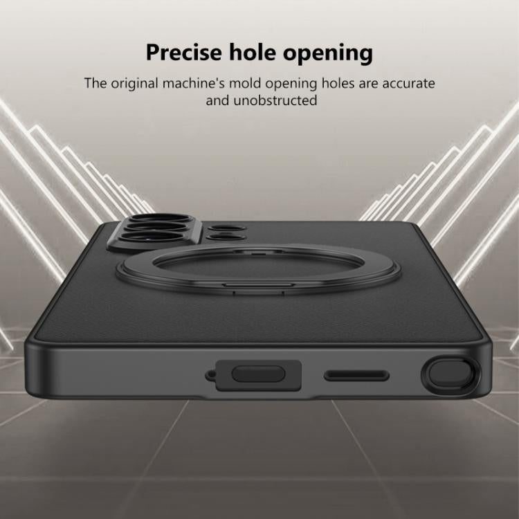 For Samsung Galaxy S26 Ultra 5G GKK Metal Paint Skin Feel Leather Magnetic Phone Case With Rotating Holder, Not Included Pen