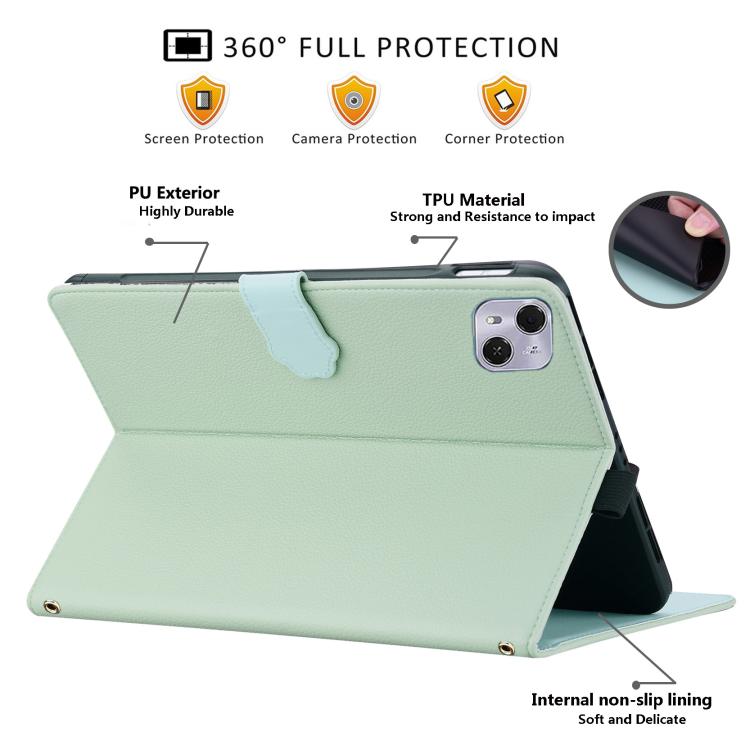 For Tecno Megapad Pro 12 Cat Skin-feel Litchi Leather Tablet Case