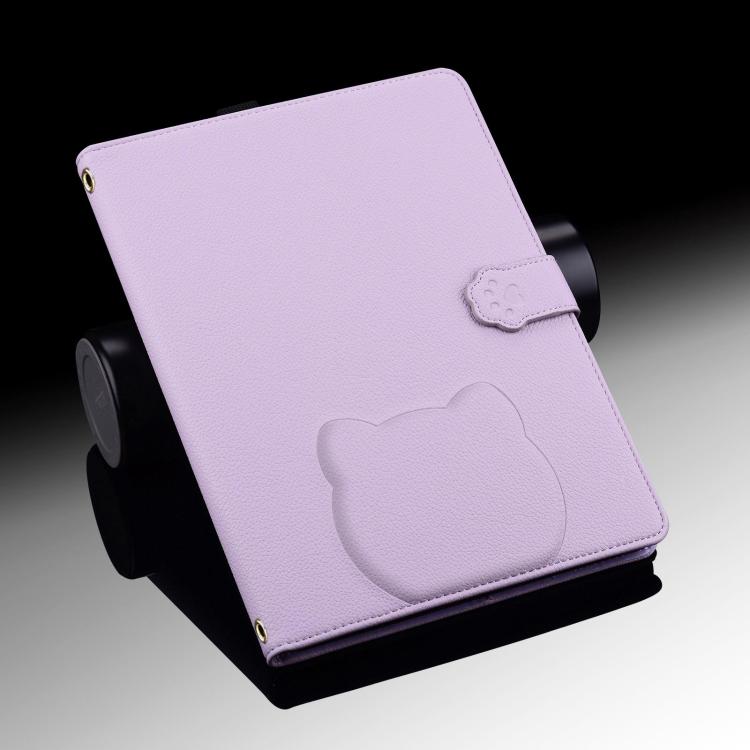 For Tecno Megapad Pro 12 Cat Skin-feel Litchi Leather Tablet Case