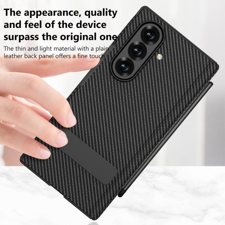 For Samsung Galaxy Z TriFold GKK Magnetic Folding Leather One-Line Rotating Holder Phone Case with Magnetic Stylus
