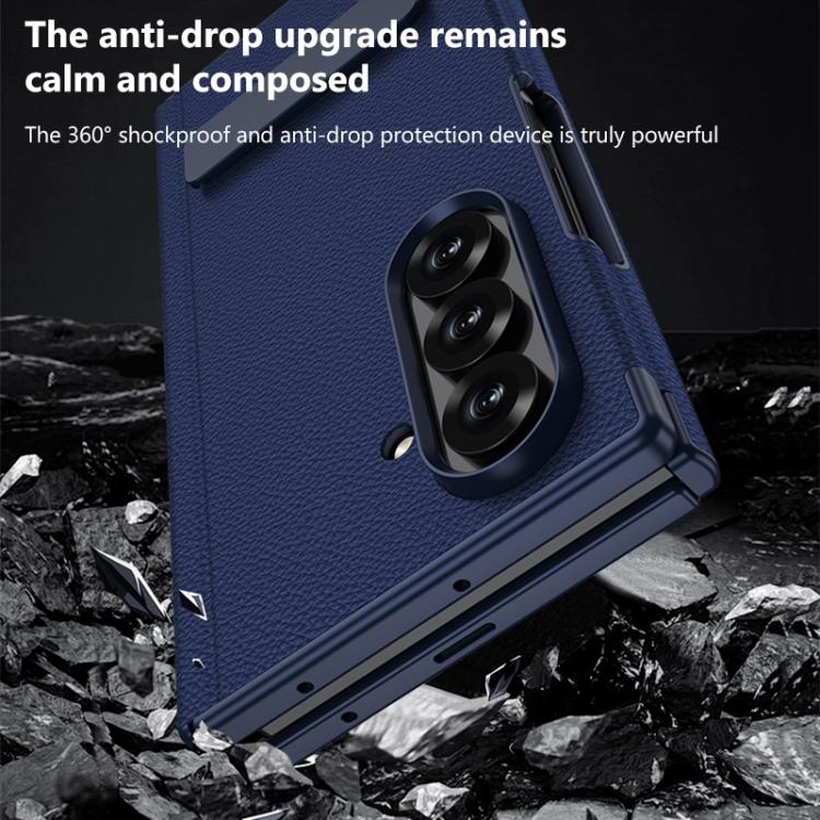 For Samsung Galaxy Z TriFold GKK Magnetic Folding Leather One-Line Rotating Holder Phone Case with Magnetic Stylus