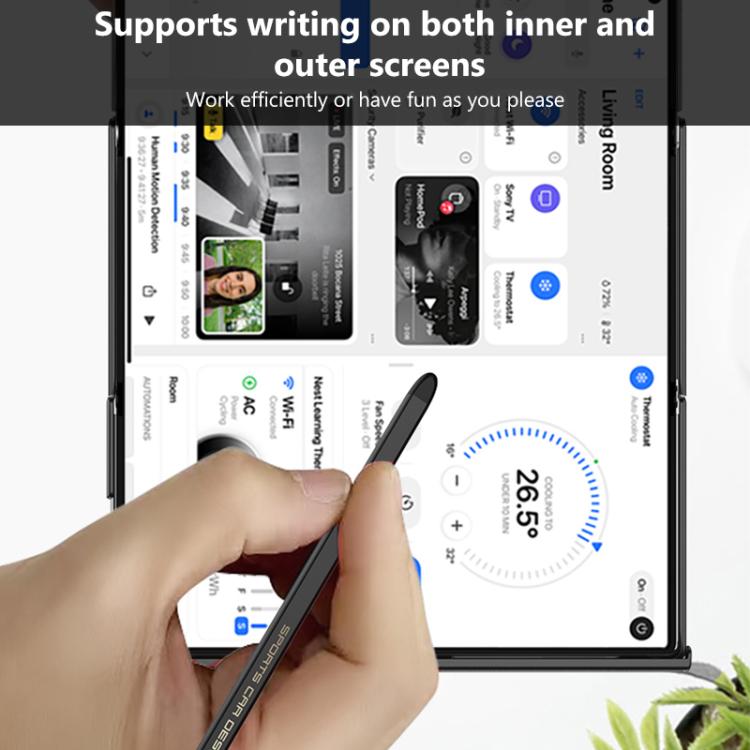 For Samsung Galaxy Z TriFold GKK Magnetic Folding Leather One-Line Rotating Holder Phone Case with Magnetic Stylus