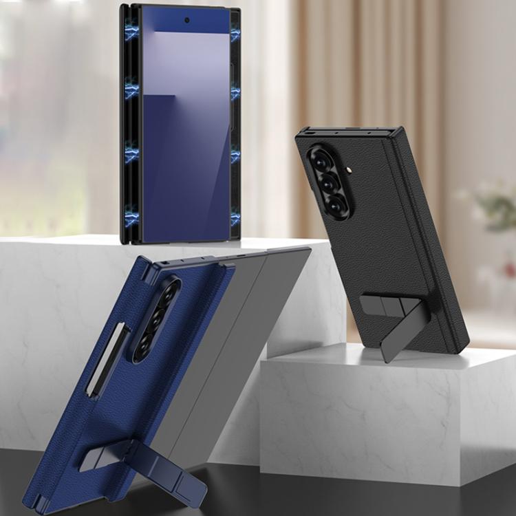 For Samsung Galaxy Z TriFold GKK Magnetic Folding Leather One-Line Rotating Holder Phone Case