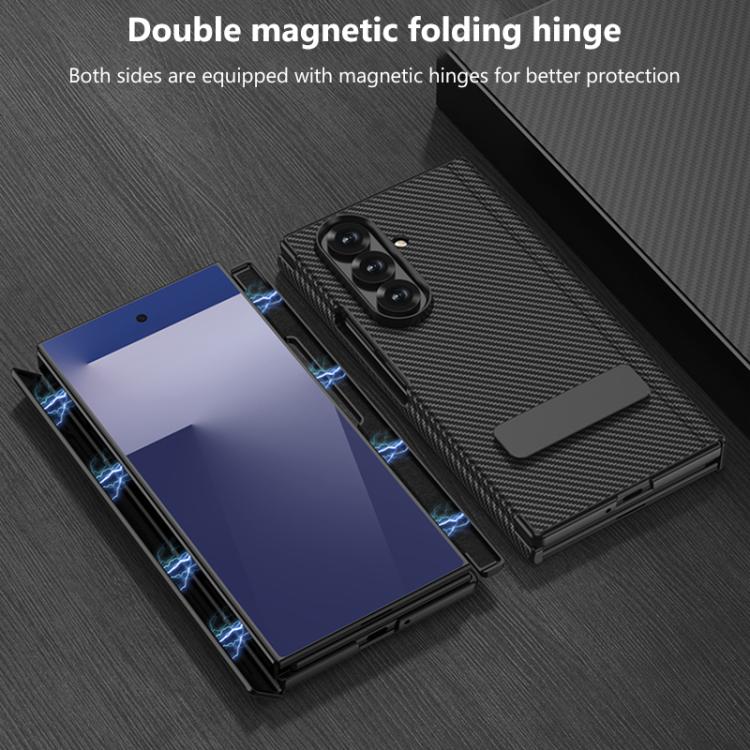 For Samsung Galaxy Z TriFold GKK Magnetic Folding Leather One-Line Rotating Holder Phone Case