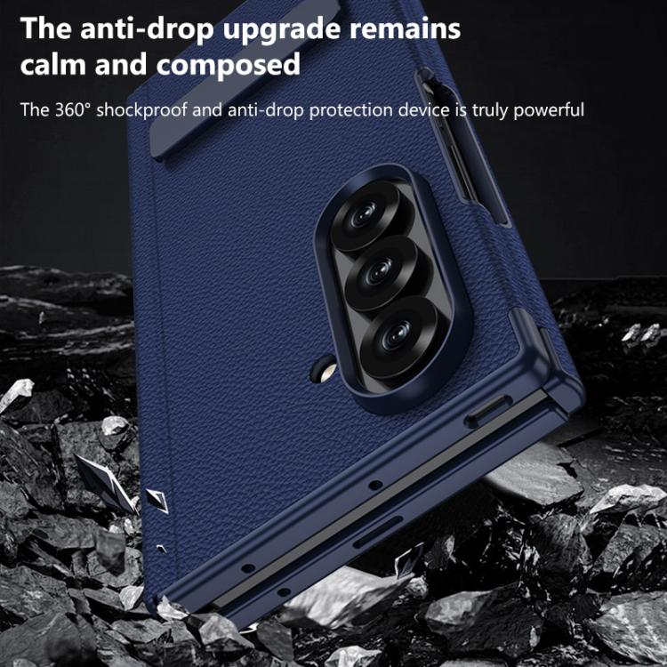 For Samsung Galaxy Z TriFold GKK Integrated Magnetic Folding Leather One-Line Rotating Holder Phone Case