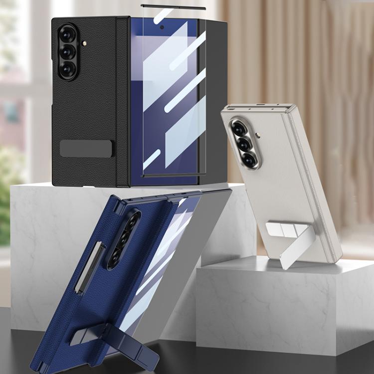 For Samsung Galaxy Z TriFold GKK Integrated Magnetic Folding Leather One-Line Rotating Holder Phone Case