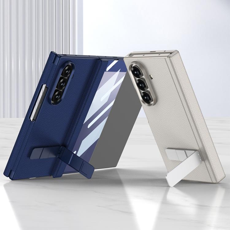 For Samsung Galaxy Z TriFold GKK Integrated Magnetic Folding Leather One-Line Rotating Holder Phone Case