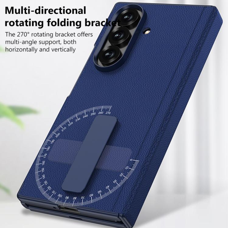 For Samsung Galaxy Z TriFold GKK Integrated Magnetic Folding Leather One-Line Rotating Holder Phone Case