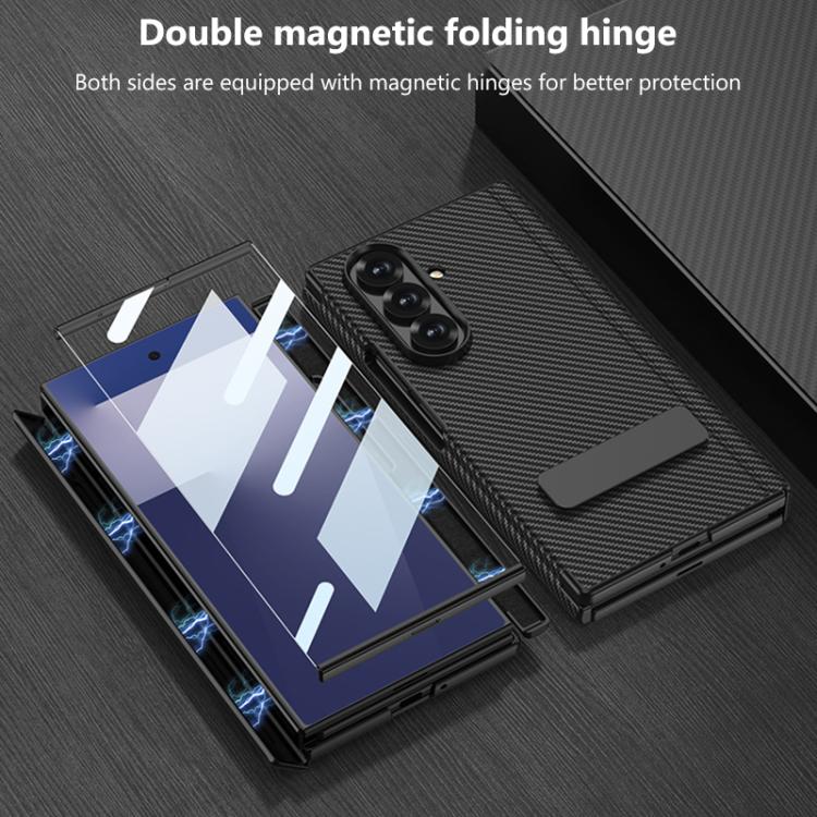 For Samsung Galaxy Z TriFold GKK Integrated Magnetic Folding Leather One-Line Rotating Holder Phone Case