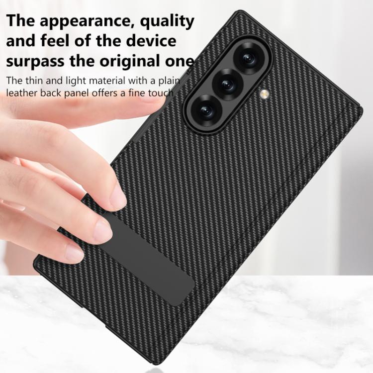 For Samsung Galaxy Z TriFold GKK Integrated Magnetic Folding Leather One-Line Rotating Holder Phone Case