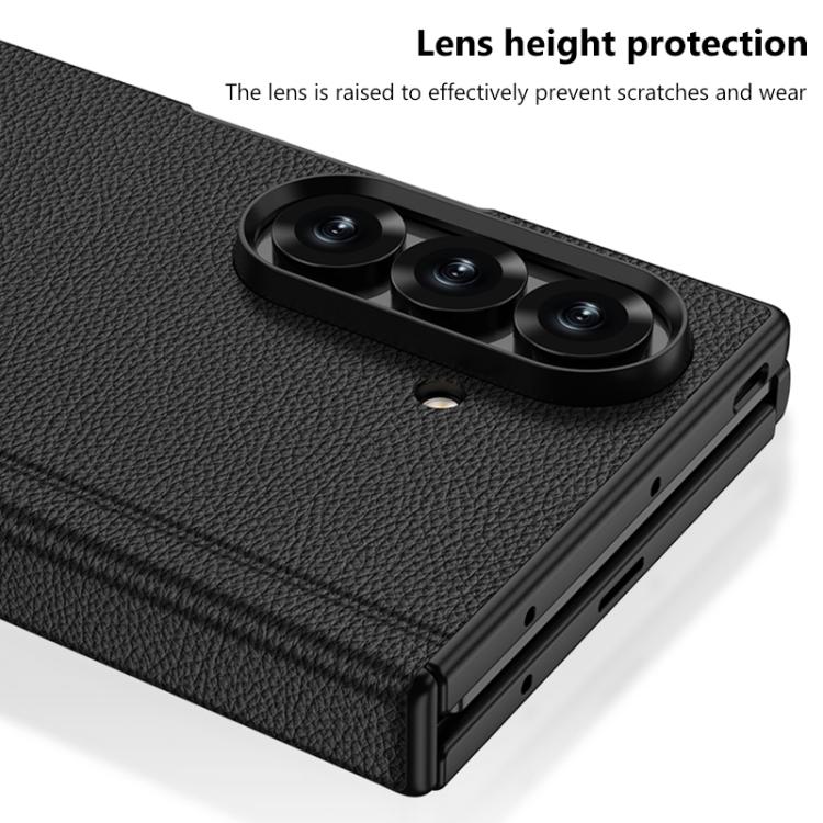 For Samsung Galaxy Z TriFold GKK Integrated Magnetic Folding Leather One-Line Rotating Holder Phone Case