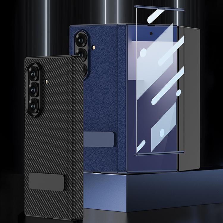 For Samsung Galaxy Z TriFold GKK Integrated Magnetic Folding Leather One-Line Rotating Holder Phone Case