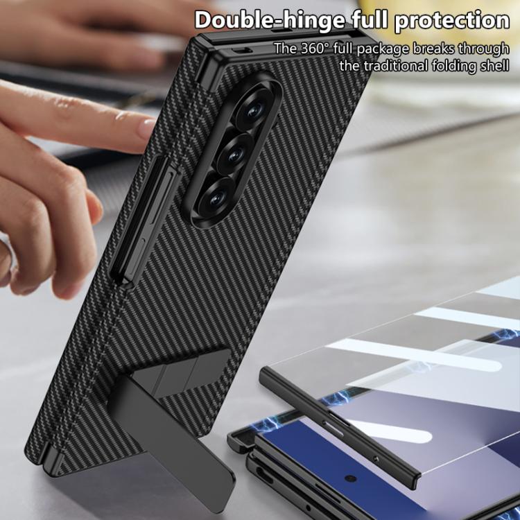 For Samsung Galaxy Z TriFold GKK Integrated Magnetic Folding Leather One-Line Rotating Holder Phone Case