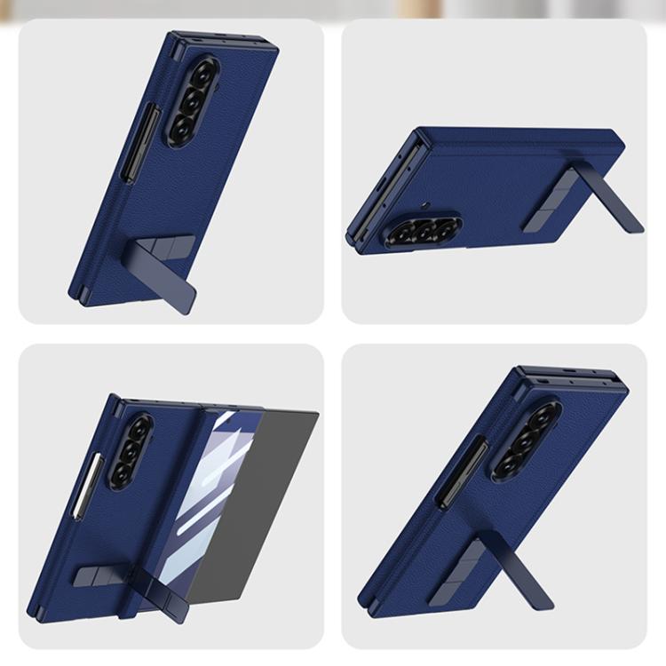 For Samsung Galaxy Z TriFold GKK Integrated Magnetic Folding Leather One-Line Rotating Holder Phone Case