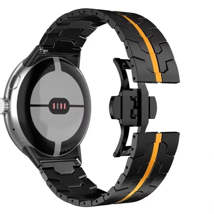 For Google Pixel Watch 4 / 3 / 2 / 1 41mm Iron Man Butterfly Buckle Stainless Steel Watch Band