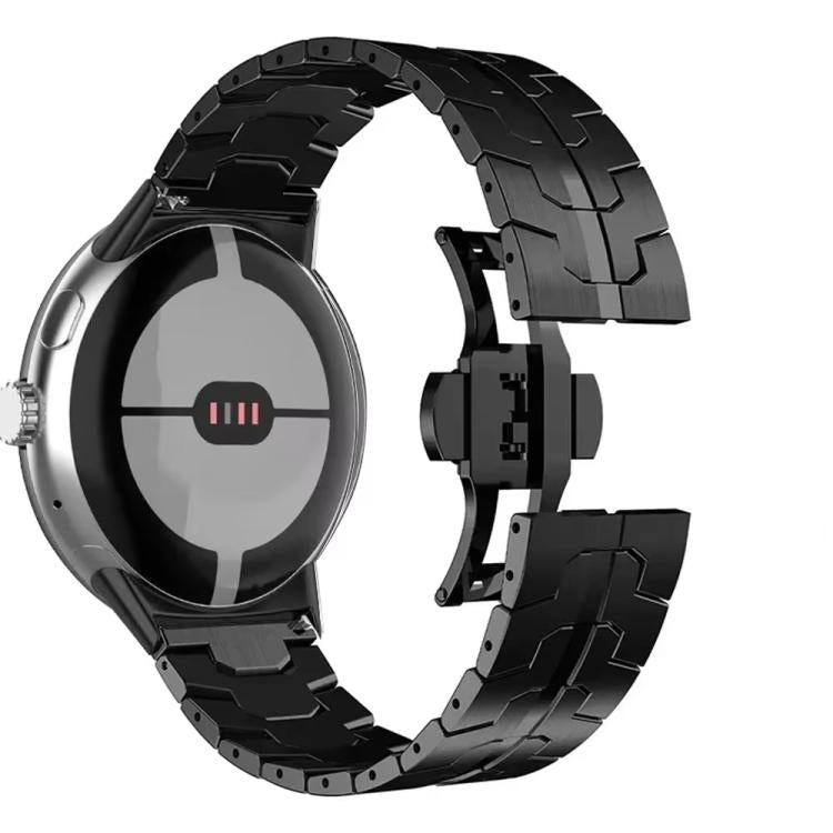 For Google Pixel Watch 4 / 3 / 2 / 1 41mm Iron Man Butterfly Buckle Stainless Steel Watch Band