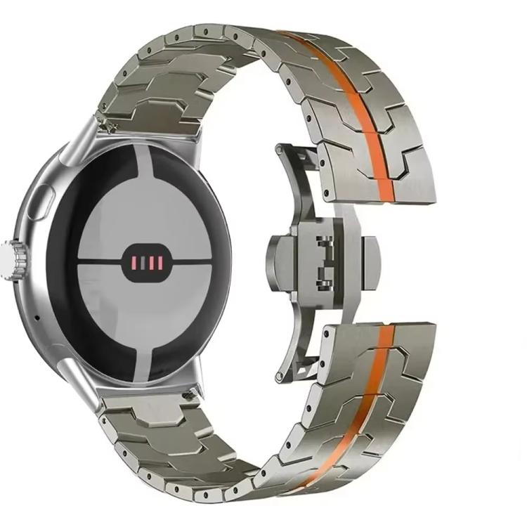 For Google Pixel Watch 4 / 3 / 2 / 1 41mm Iron Man Butterfly Buckle Stainless Steel Watch Band