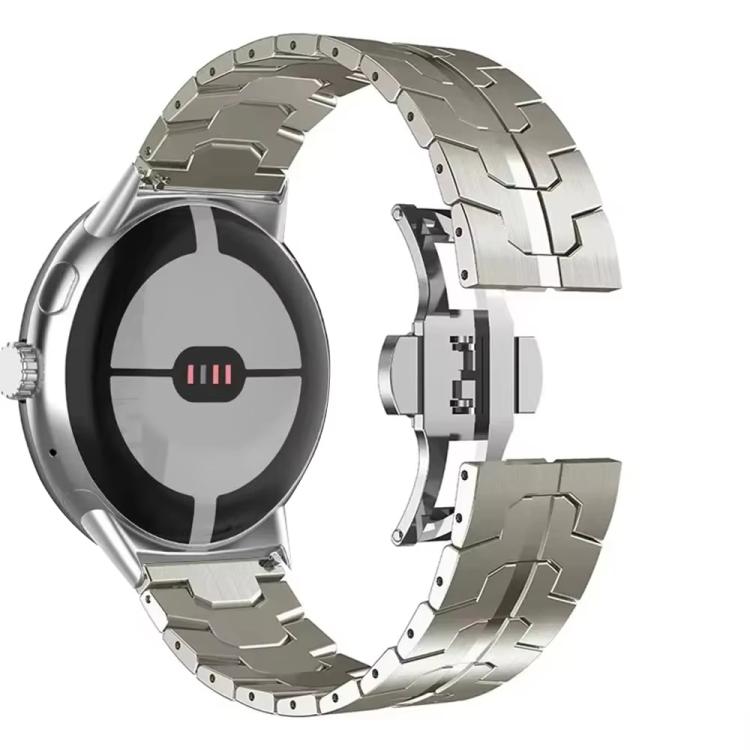 For Google Pixel Watch 4 / 3 / 2 / 1 41mm Iron Man Butterfly Buckle Stainless Steel Watch Band
