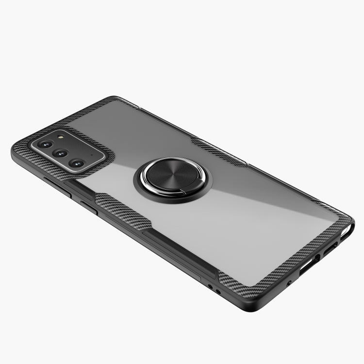 For Samsung Galaxy Note 20 Shockproof Transparent TPU + Acrylic Protective Case, with Ring Holder