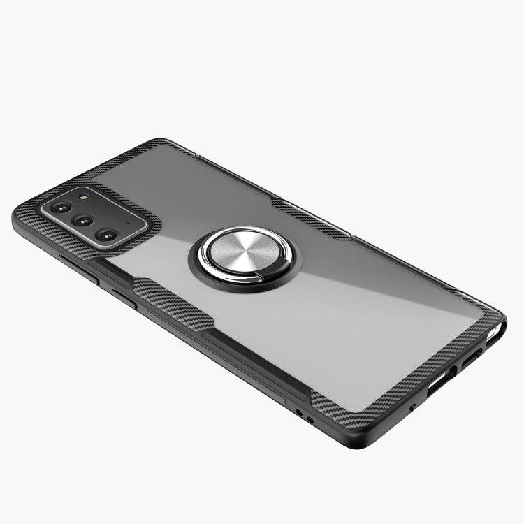 For Samsung Galaxy Note 20 Shockproof Transparent TPU + Acrylic Protective Case, with Ring Holder