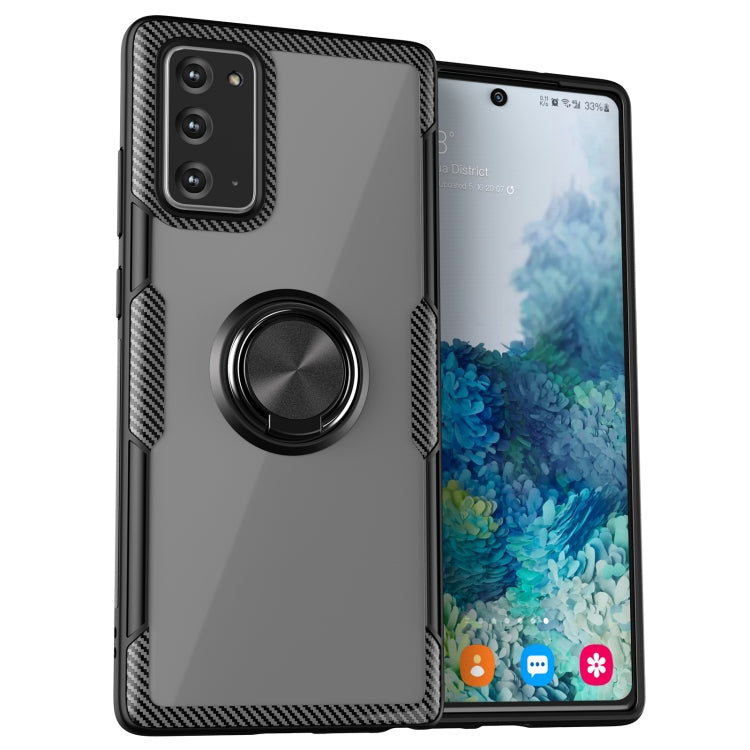 For Samsung Galaxy Note 20 Shockproof Transparent TPU + Acrylic Protective Case, with Ring Holder