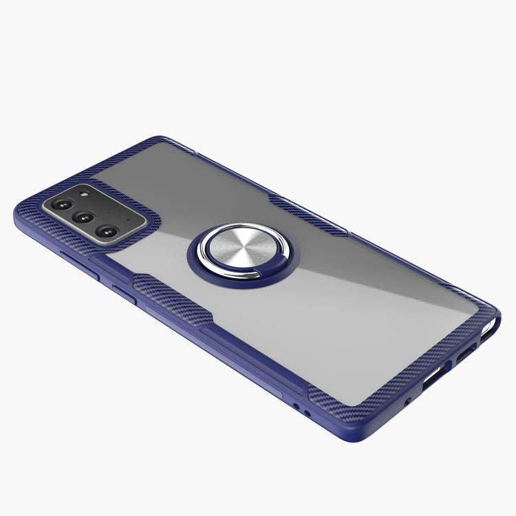 For Samsung Galaxy Note 20 Shockproof Transparent TPU + Acrylic Protective Case, with Ring Holder