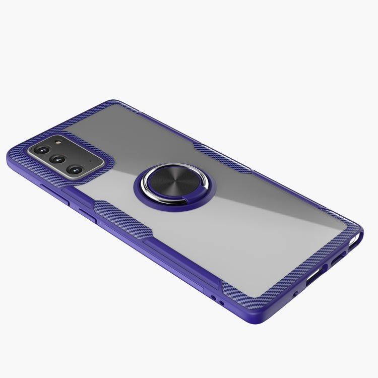 For Samsung Galaxy Note 20 Shockproof Transparent TPU + Acrylic Protective Case, with Ring Holder