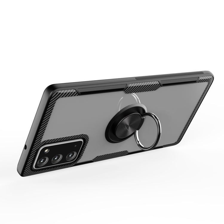 For Samsung Galaxy Note 20 Shockproof Transparent TPU + Acrylic Protective Case, with Ring Holder