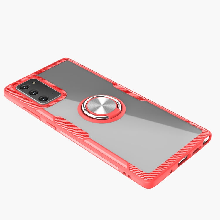 For Samsung Galaxy Note 20 Shockproof Transparent TPU + Acrylic Protective Case, with Ring Holder