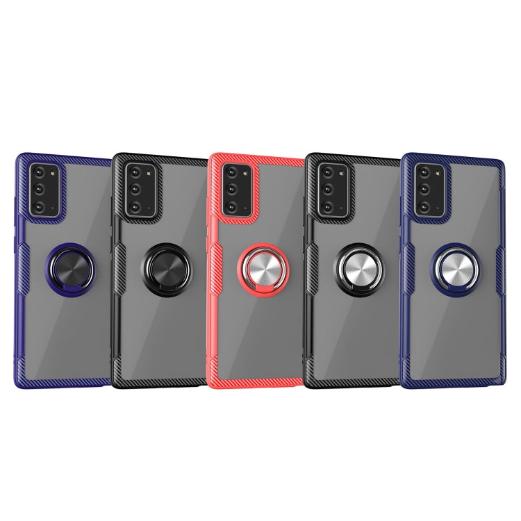 For Samsung Galaxy Note 20 Shockproof Transparent TPU + Acrylic Protective Case, with Ring Holder