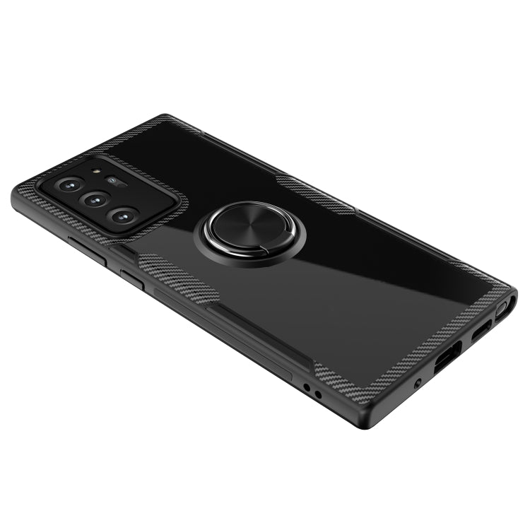 For Samsung Galaxy Note 20 Pro Shockproof Transparent TPU + Acrylic Protective Case, with Ring Holder