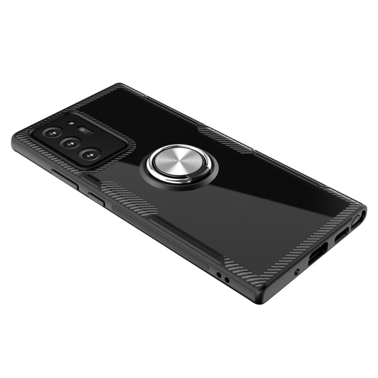 For Samsung Galaxy Note 20 Pro Shockproof Transparent TPU + Acrylic Protective Case, with Ring Holder