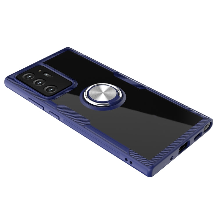 For Samsung Galaxy Note 20 Pro Shockproof Transparent TPU + Acrylic Protective Case, with Ring Holder