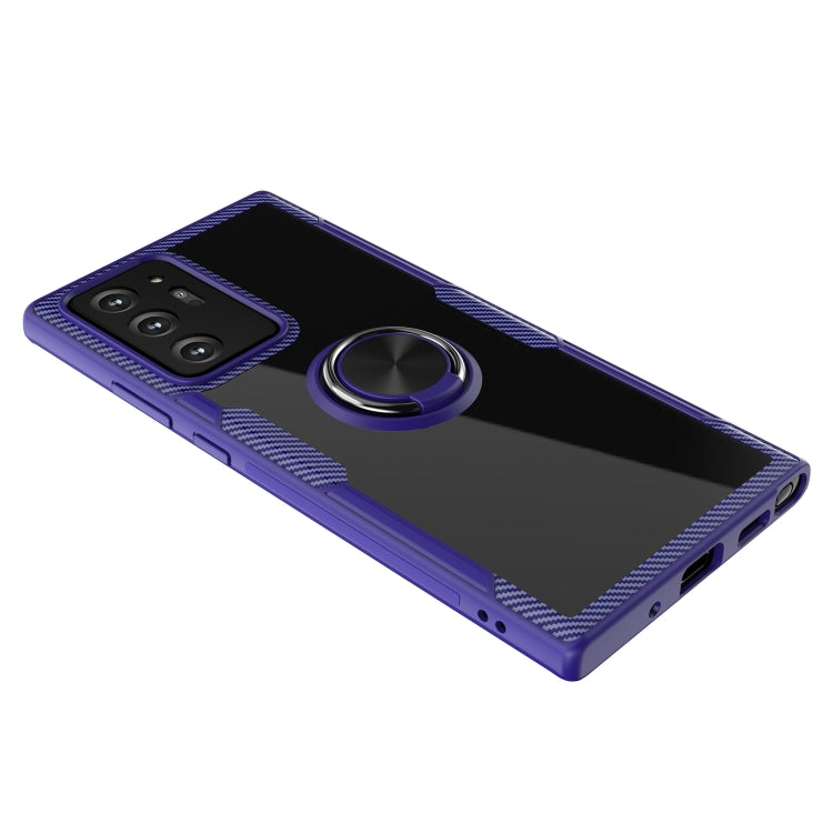 For Samsung Galaxy Note 20 Pro Shockproof Transparent TPU + Acrylic Protective Case, with Ring Holder