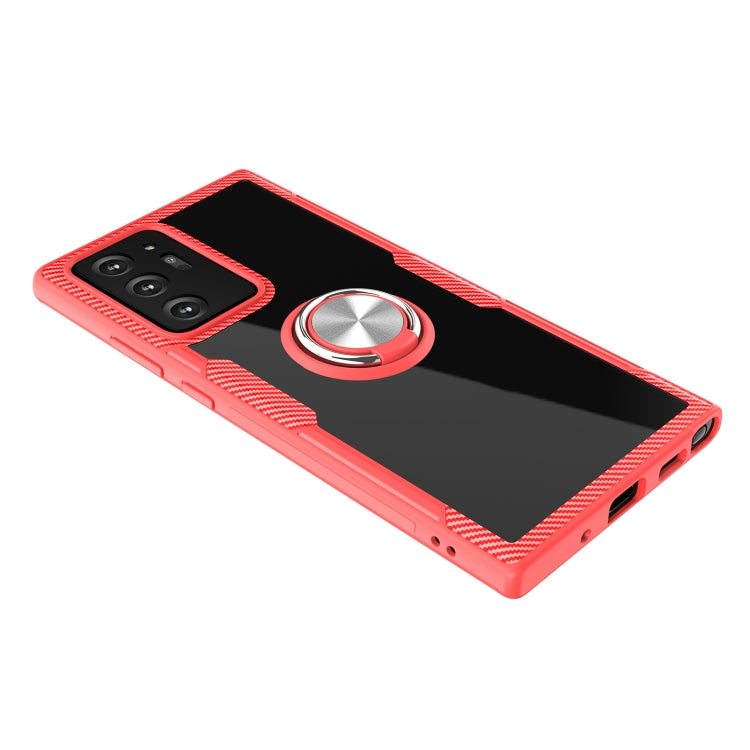 For Samsung Galaxy Note 20 Pro Shockproof Transparent TPU + Acrylic Protective Case, with Ring Holder