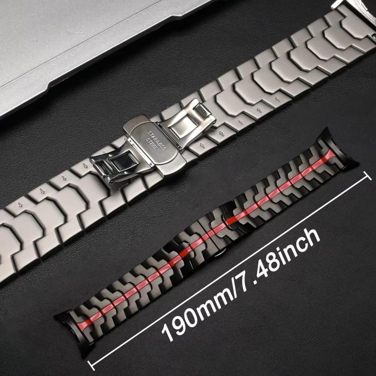 For Google Pixel Watch 4 / 3 / 2 / 1 41mm Iron Man Butterfly Buckle Stainless Steel Watch Band