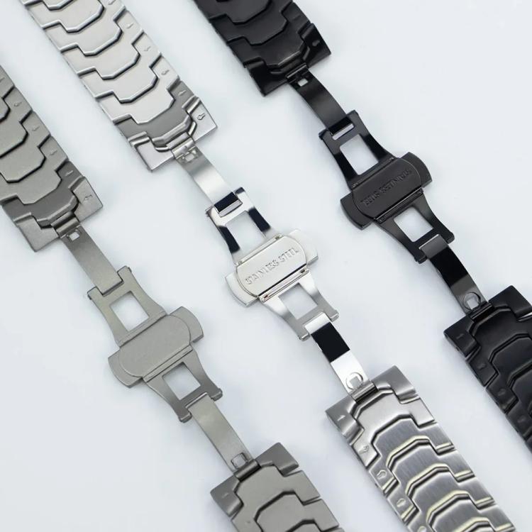 For Google Pixel Watch 4 / 3 / 2 / 1 41mm Iron Man Butterfly Buckle Stainless Steel Watch Band