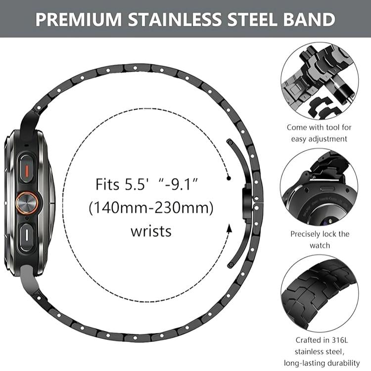 For Google Pixel Watch 4 / 3 / 2 / 1 41mm Iron Man Butterfly Buckle Stainless Steel Watch Band